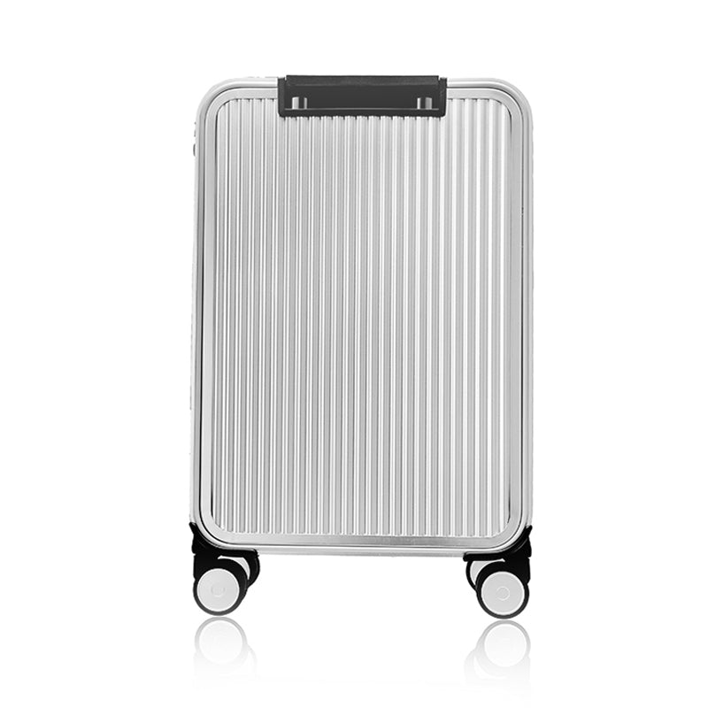 【スーツケース】LDUVIN アルミニウム フロントオープン スーツケースの全体画像 シルバー 180日間品質保証