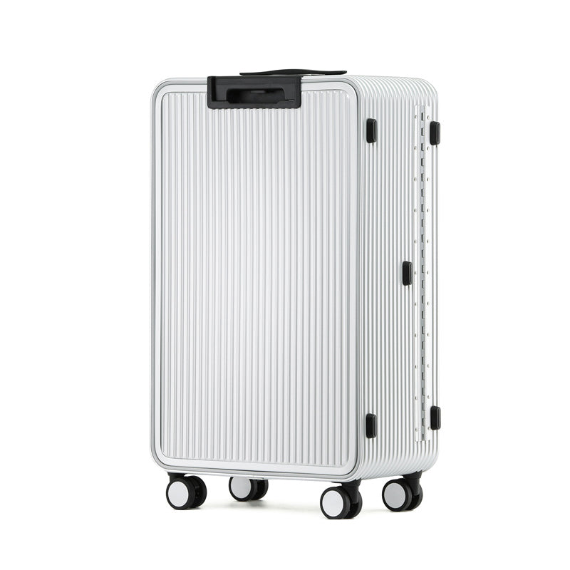 【スーツケース】LDUVIN アルミニウム フロントパネル スーツケースの全体画像 シルバー 180日間品質保証