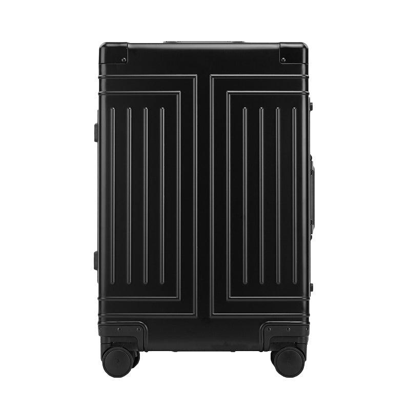 【スーツケース】LDUVIN アルミニウム リブデザイン スーツケースの全体画像 ブラック 180日間品質保証