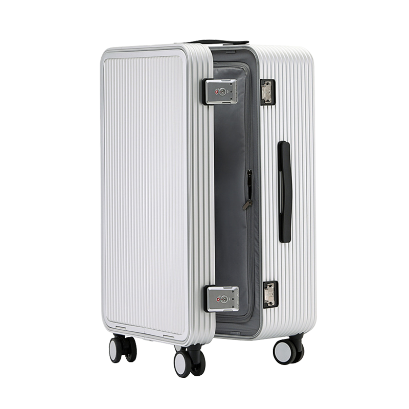 【スーツケース】LDUVIN アルミニウム フロントパネル スーツケースの全体画像 シルバー 180日間品質保証