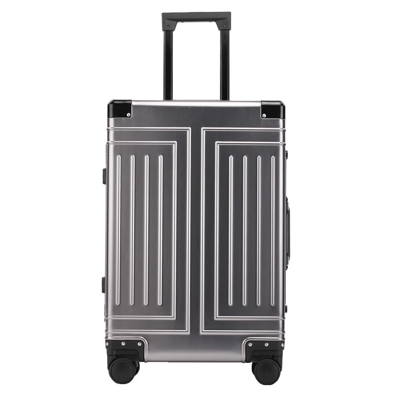 【スーツケース】LDUVIN アルミニウム リブデザイン スーツケースの全体画像 グレイ 180日間品質保証
