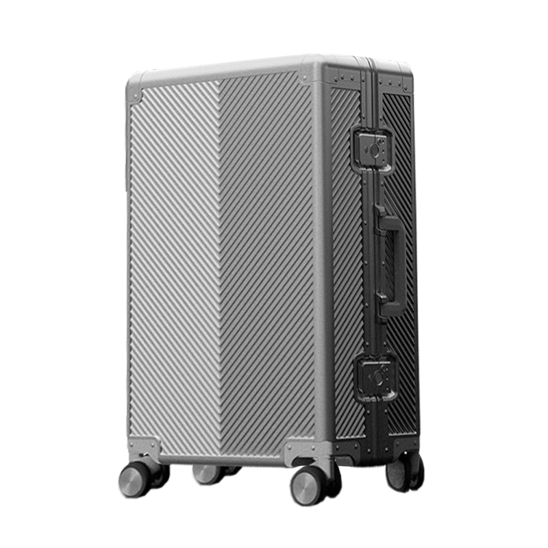 LDUVIN アルミニウム フェザー スーツケースの全体画像 シルバー 180日間品質保証