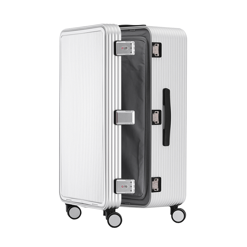 【スーツケース】LDUVIN アルミニウム フロントパネル スーツケースの全体画像  シルバー Check-In L 180日間品質保証
