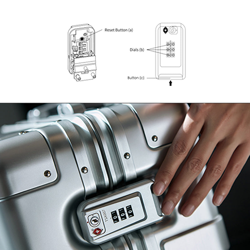 【スーツケース】LDUVIN アルミニウム フロンテック TSAダイヤルファスナーロックの細部画像 180日間品質保証