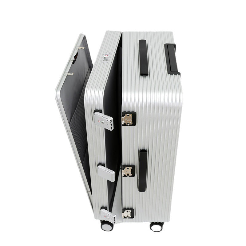 【スーツケース】LDUVIN アルミニウム フロントパネル スーツケースの全体画像 シルバー Check-In L 180日間品質保証