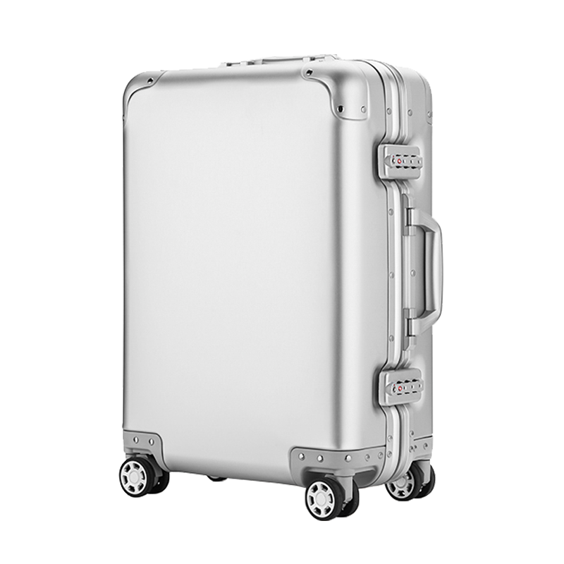 【スーツケース】LDUVIN アルミニウム メタリック スーツケースの全体画像 シルバー Cabin Plus 180日間品質保証