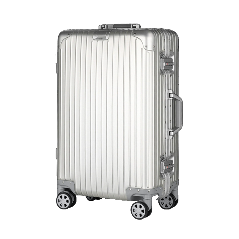 【スーツケース】LDUVIN エッセンシャル モダン スーツケースの全体画像 シルバー ポリカーボネート 180日間品質保証