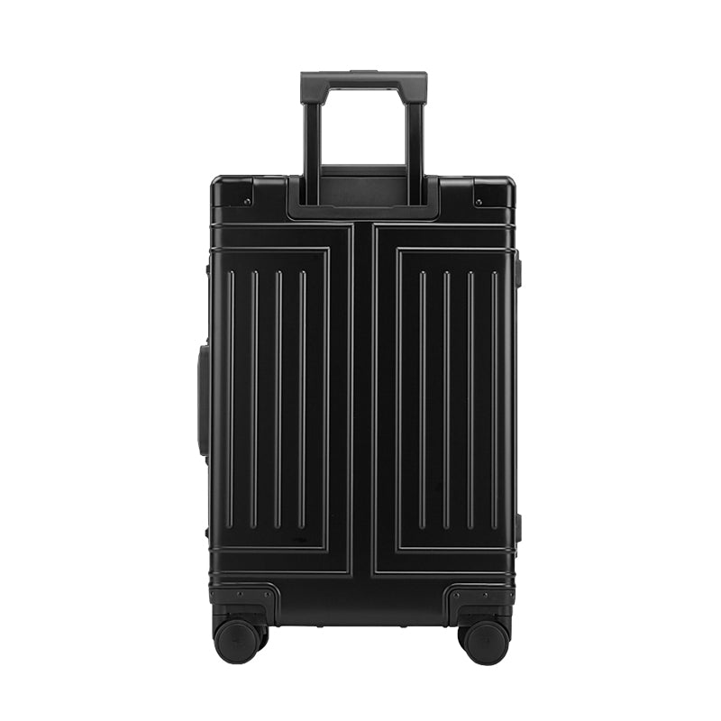 【スーツケース】LDUVIN アルミニウム リブデザイン スーツケースの全体画像 ブラック 180日間品質保証