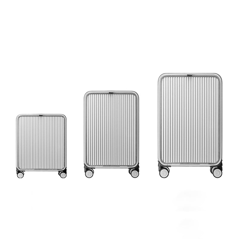 【スーツケース】LDUVIN アルミニウム フロントオープン スーツケースの全体画像 シルバー 180日間品質保証