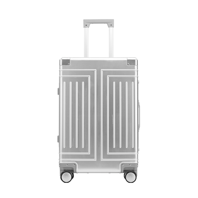 【スーツケース】LDUVIN アルミニウム リブデザイン スーツケースの全体画像 シルバー 180日間品質保証
